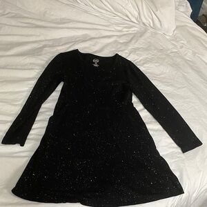 Wonder Nation Black Glitter Kids Dress
